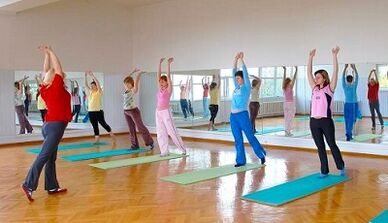 The therapeutic gymnastics with back pain